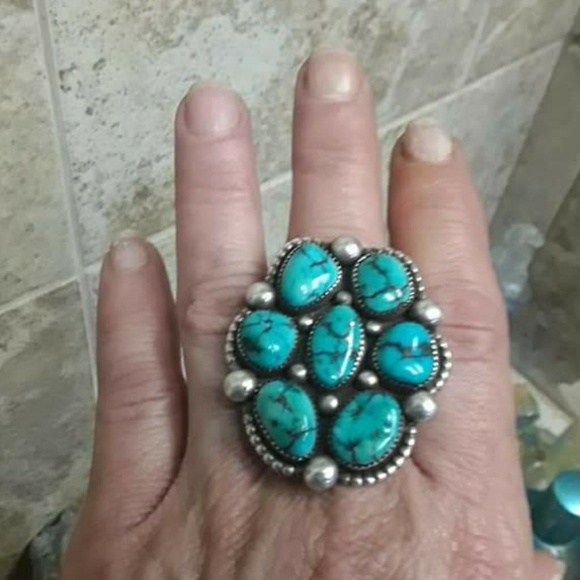 🚫SOLD🚫Vtg SS Navajo Turquoise Ring - Picture 3 of 5